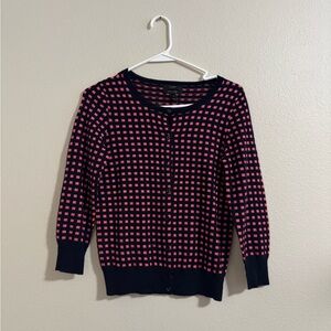 5/$55 !! 🔥 J. Crew Black and Pink Patterned Cardigan